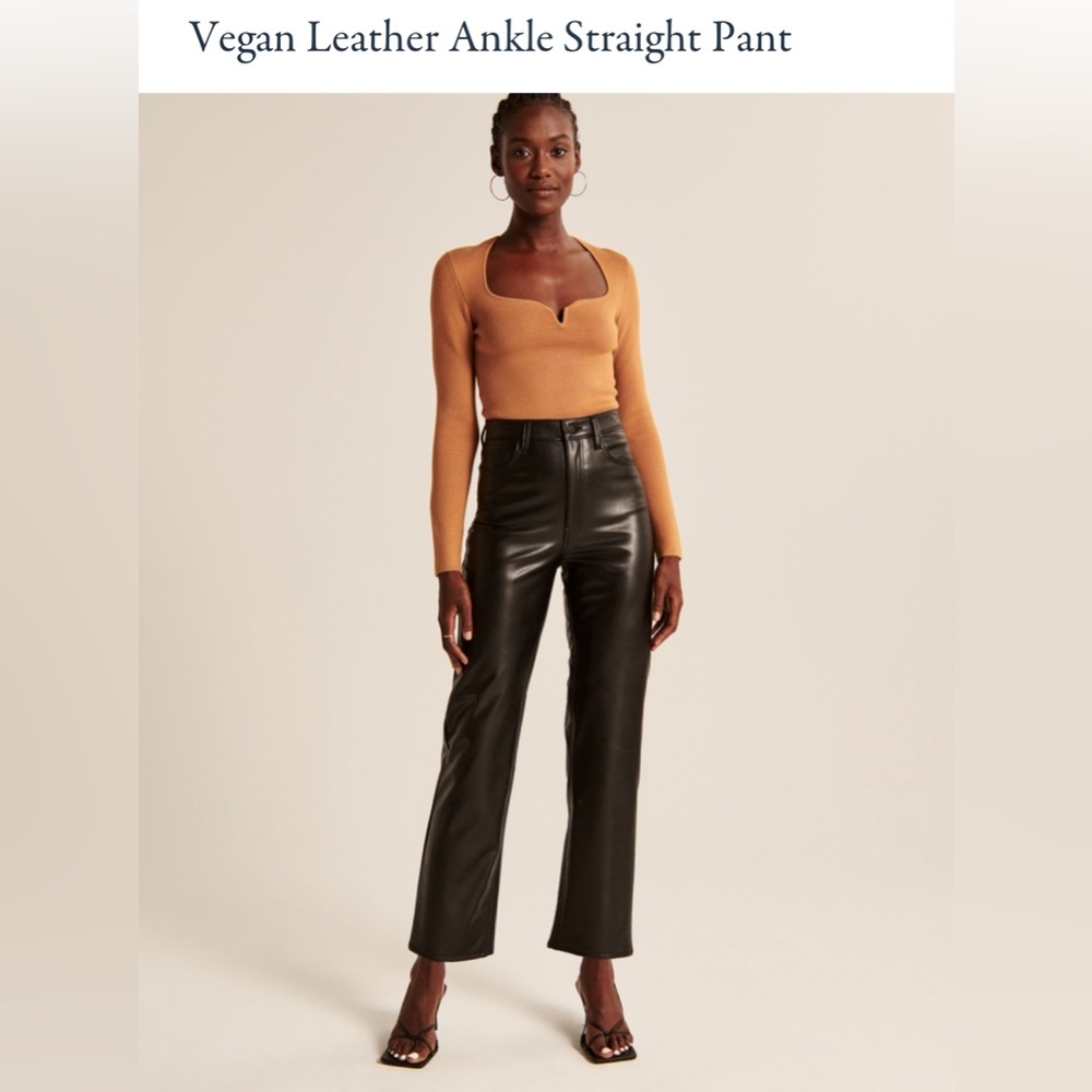 A&F Vegan Leather Ankle Straight Pant (New w. tags) - Size 24, Regular (length)